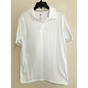 Hanes Men's Short Sleeve X-Temp Polo FreshIQ White Medium Golf Shirt 5847